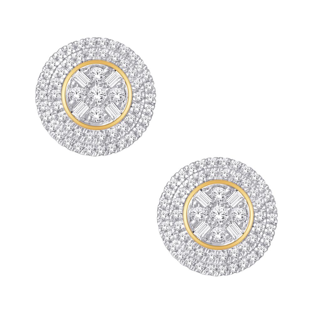 10 Karat Yellow Gold 0.53 Carat Diamonds Round Earrings-0125406-YG