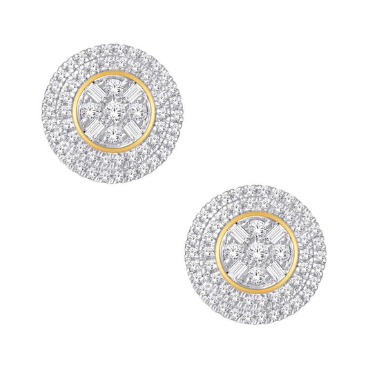 10 Karat Yellow Gold 0.53 Carat Diamonds Round Earrings-0125406-YG