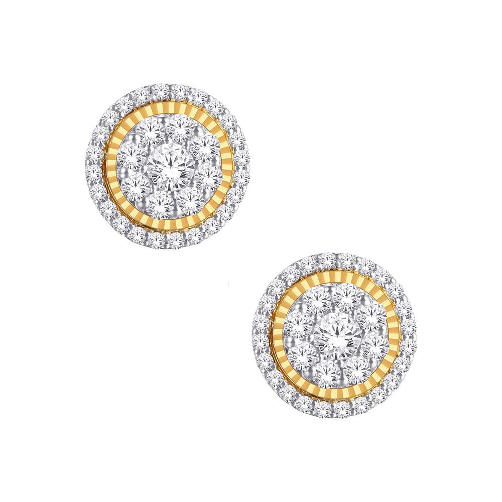 10 Karat Yellow Gold 0.50 Carat Diamonds Round Earrings-0125409-YG