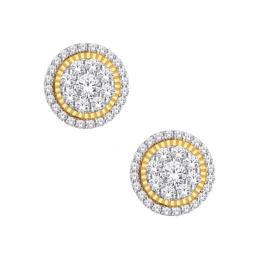 10 Karat Yellow Gold 0.50 Carat Diamonds Round Earrings-0125409-YG
