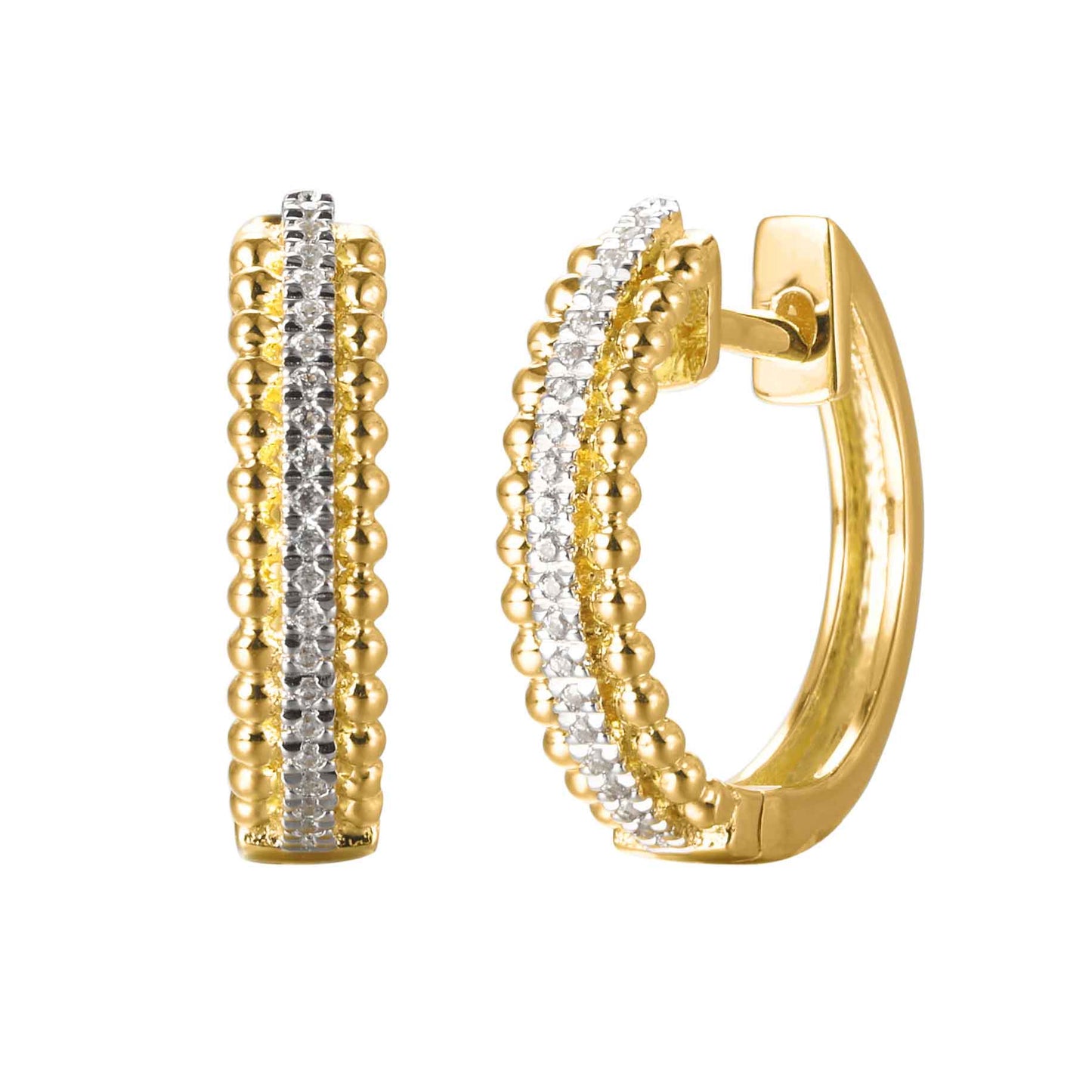 10 Karat Yellow Gold 0.07 Carat Diamonds Classic Hoops-0125955-YG