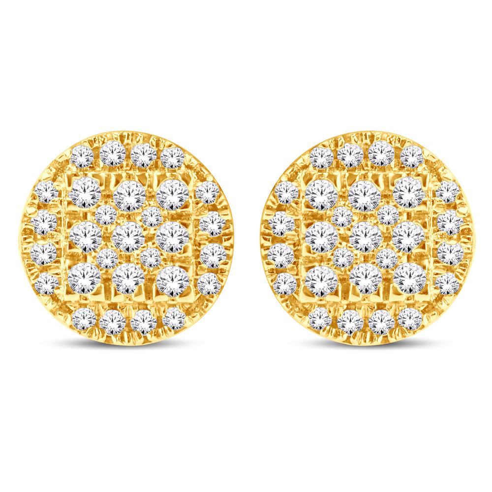 10 Karat All Yellow Gold 0.25 Carat Diamonds Round Earrings-0126230-ALY