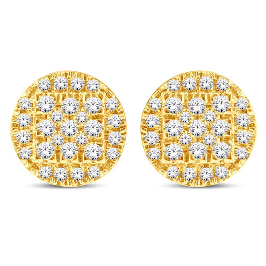 10 Karat All Yellow Gold 0.25 Carat Diamonds Round Earrings-0126230-ALY
