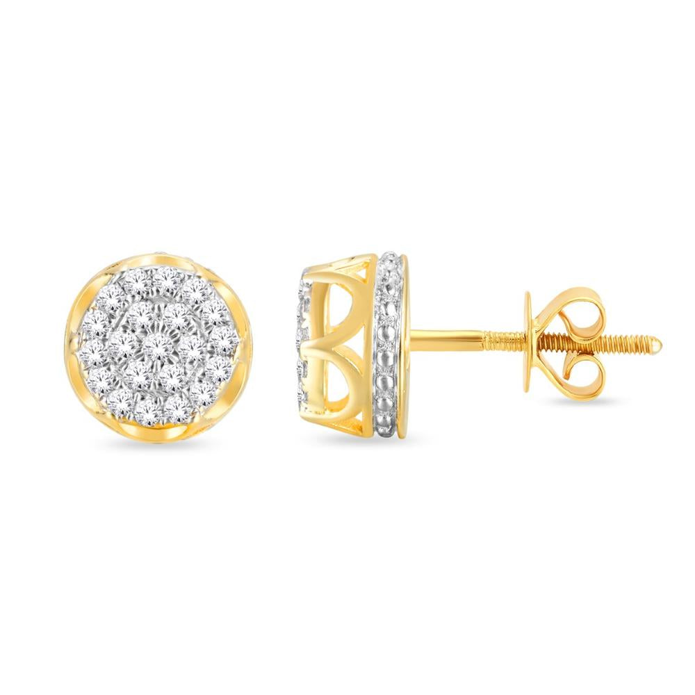 10 Karat Yellow Gold 0.15 Carat Diamonds Round Earrings-0126751-YG