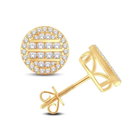 10 Karat All Yellow Gold 0.50 Carat Diamonds Round Earrings-0126853-ALY
