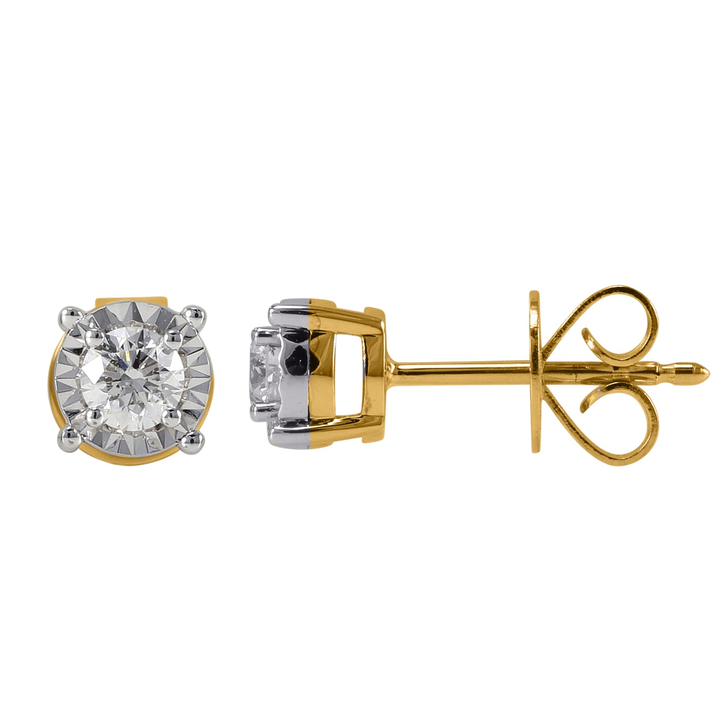 14 Karat Yellow Gold 0.29 Carat Diamonds Stud Earrings-0128010-YG