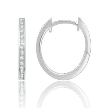 10 Karat Yellow Gold 0.10 Carat Diamonds Classic Hoops-0129526-YG