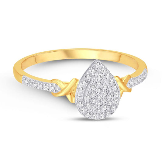 10 Karat Yellow Gold 0.11 Carat Diamonds Pear Ladies Ring-0224014-YG
