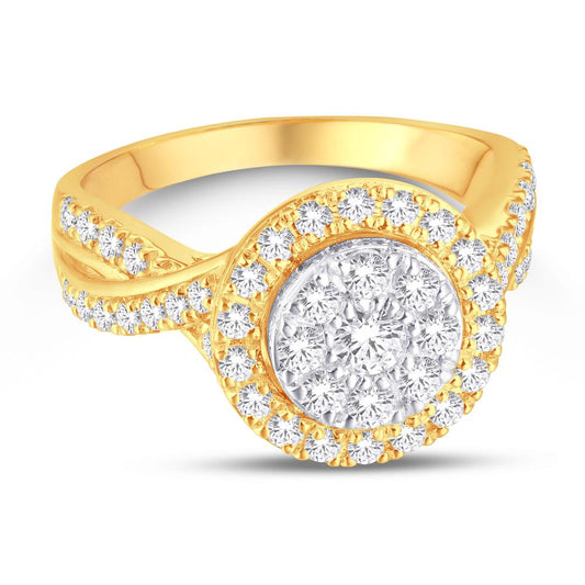 10 Karat Two-tone (Yellow and White) Gold 0.47 Carat Diamonds Round Ladies Ring-0224029-YW