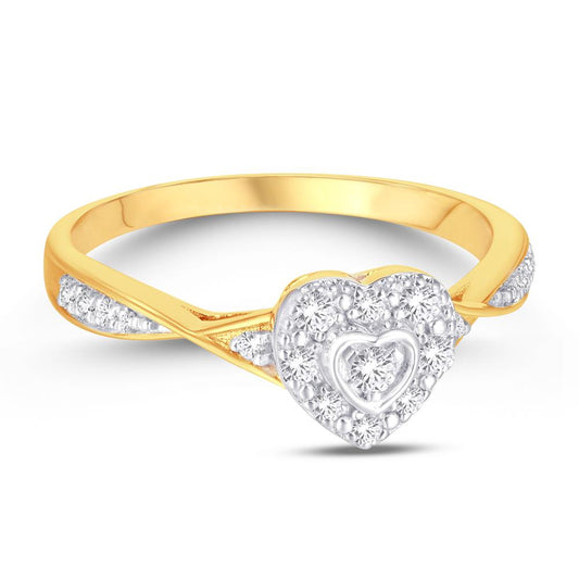 10 Karat Yellow Gold 0.19 Carat Diamonds Heart Ladies Ring-0224036-YG