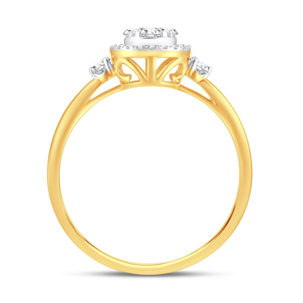 10 Karat Yellow Gold 0.25 Carat Diamonds Round Ladies Ring-0224044-YG