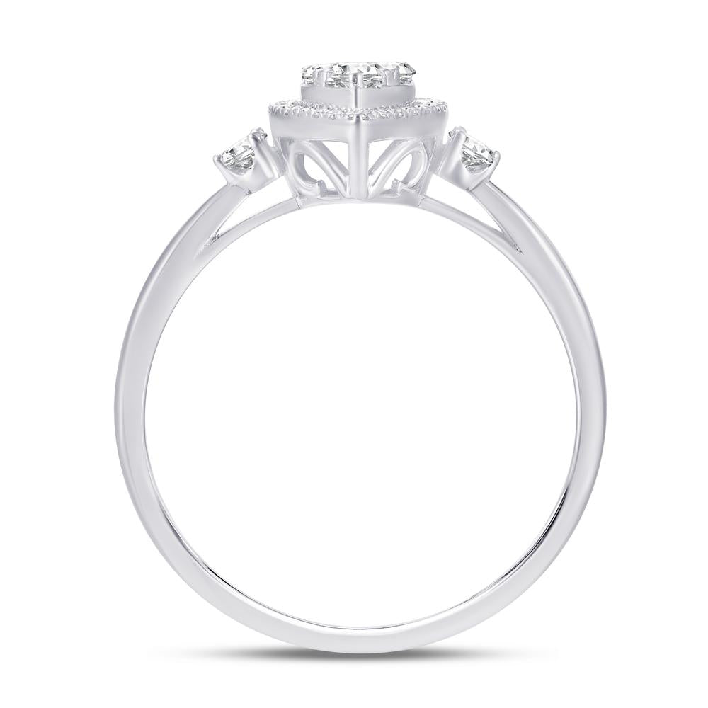 10 Karat White Gold 0.24 Carat Diamonds Pear Ladies Ring-0224045-WG