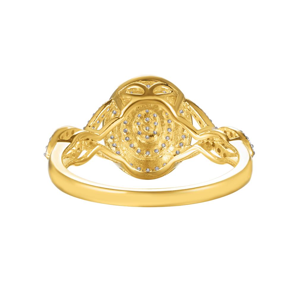 10 Karat Yellow Gold 0.23 Carat Diamonds Oval Ladies Ring-0225672-YG