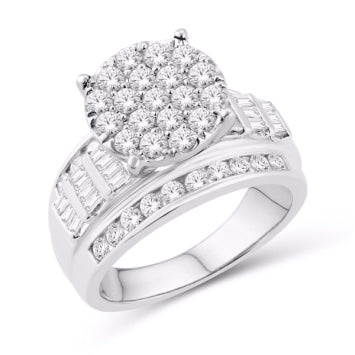 10 Karat White Gold 0.50 Carat Diamonds Round Ladies Ring-0226057-WG