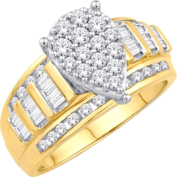 10 Karat Yellow Gold 1.00 Carat Diamonds(L) Pear Cinderella Ladies Ring-0226138-YG