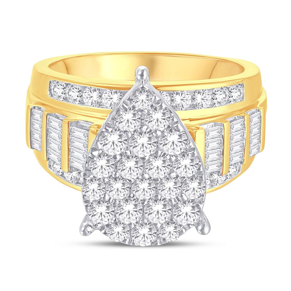 10 Karat Yellow Gold 2.00 Carat Diamonds(L) Pear Ladies Ring-0226146-YG
