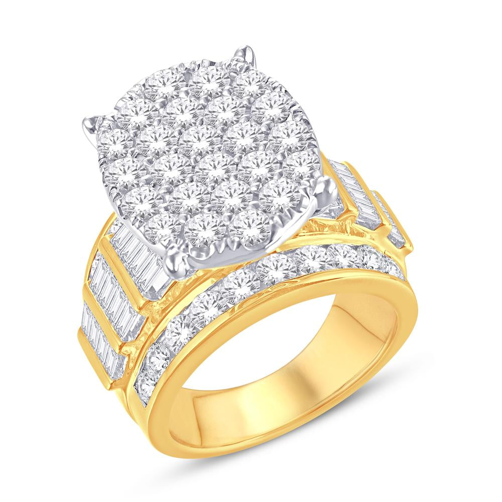 10 Karat Yellow Gold 4.00 Carat Diamonds Oval Ladies Ring-0226169-YG