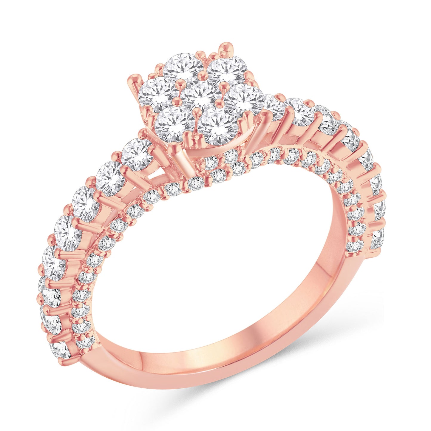 10 Karat All Rose Gold 1.75 Carat Diamonds Fashion Ladies Ring-0226394-ALR