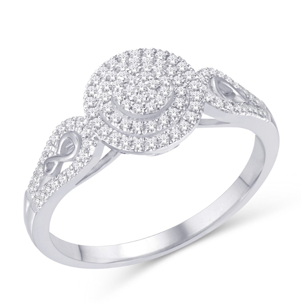 10 Karat White Gold 0.27 Carat Diamonds Round Ladies Ring-0226436-WG