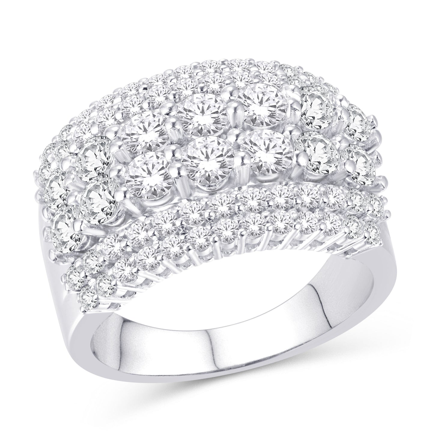 10 Karat White Gold 2.00 Carat Diamonds Designer Ladies Ring-0226472-WG