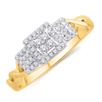 10 Karat Yellow Gold 0.15 Carat Diamonds Fashion Ladies Ring-0226682-YG