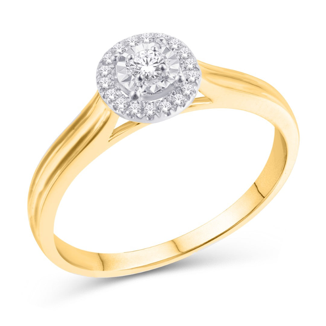 10 Karat Yellow Gold 0.13 Carat Diamonds Round Ladies Ring-0226926-YG