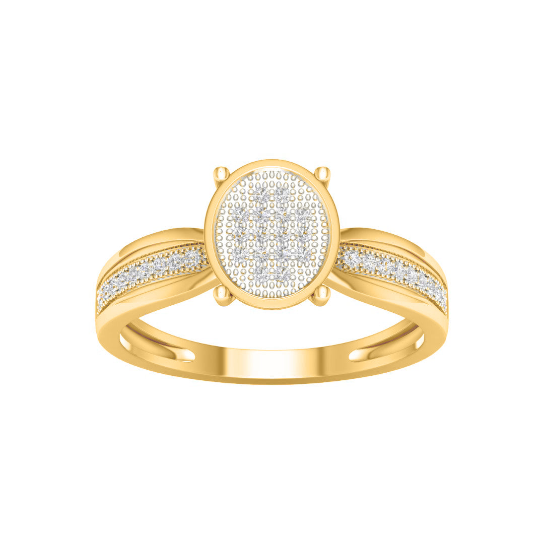 10 Karat Yellow Gold 0.10 Carat Diamonds Round Ladies Ring-0227938-YG
