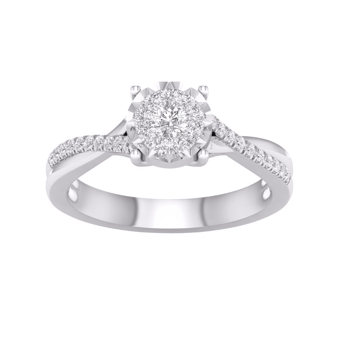 10 Karat White Gold 0.25 Carat Diamonds Round Ladies Ring-0227958-WG