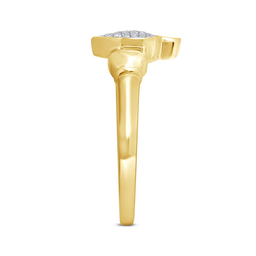 10 Karat Yellow Gold 0.10 Carat Diamonds Heart Ring-0229482-YG