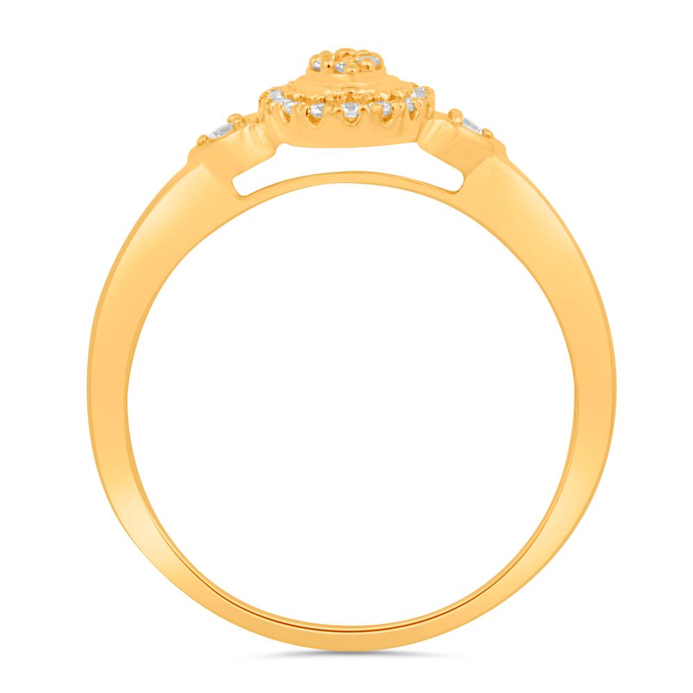 10 Karat Yellow Gold 0.16 Carat Diamonds Oval Ladies Ring-0232182-YG
