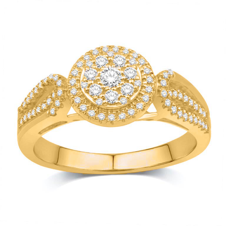 10 Karat Yellow Gold 0.45 Carat Diamonds Round Ladies Ring-0232185-YG