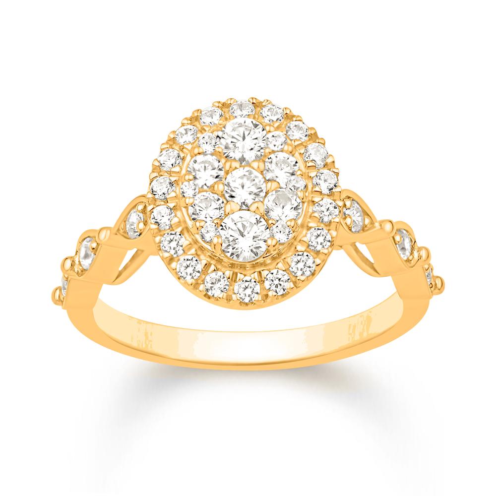 10 Karat All Yellow Gold 0.75 Carat Diamonds Oval Ladies Ring-0232221-ALY