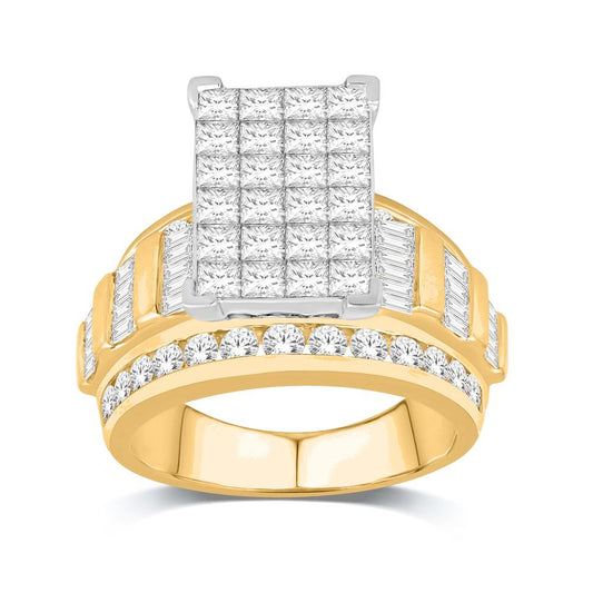 10 Karat Yellow Gold 4.00 Carat Diamonds Cinderella Ladies Ring-0232922-YG