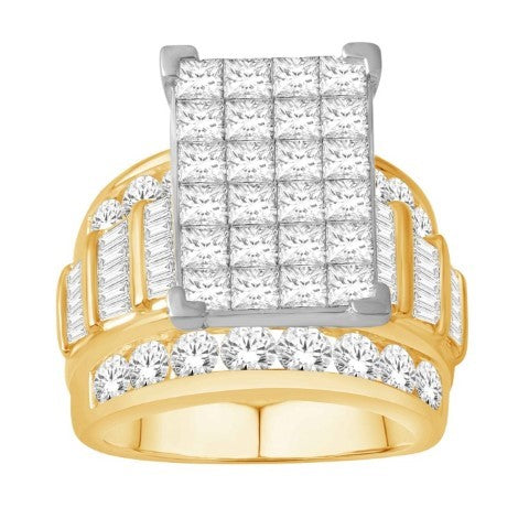 10 Karat Yellow Gold 5.00 Carat Diamonds Square Ladies Ring-0232925-YG
