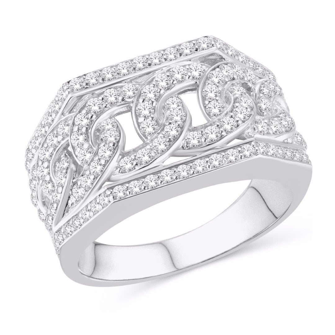 10 Karat White Gold 1.50 Carat Diamonds Fashion Men's Ring-0325852-WG