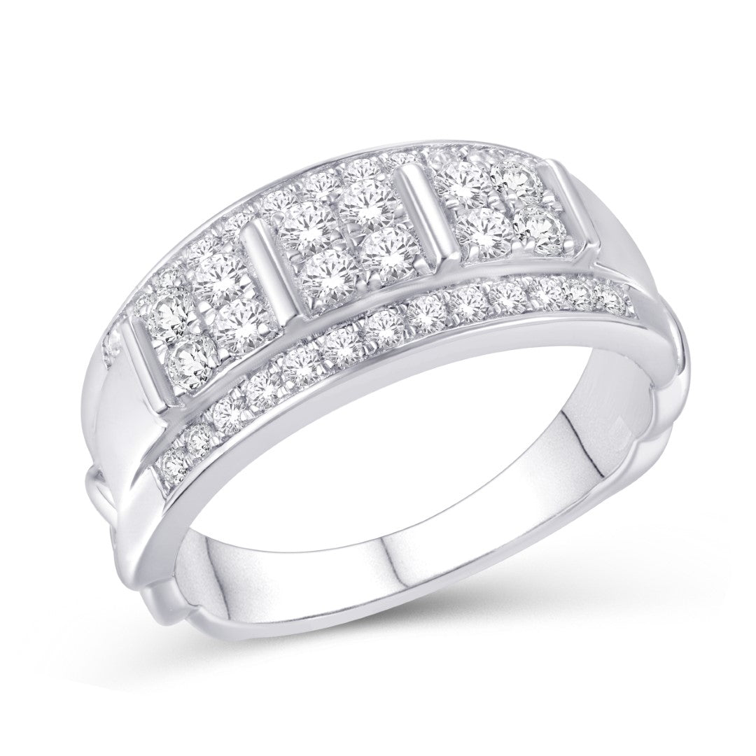 10 Karat White Gold 0.99 Carat Diamonds Classic Men's Ring-0325882-WG