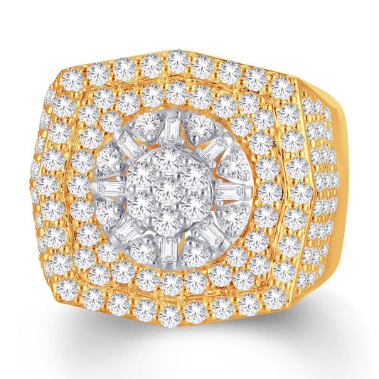 10 Karat Two-Tone (Yellow and White) Gold 2.73 Carat Diamonds Designer Men's Ring-0326127-YW