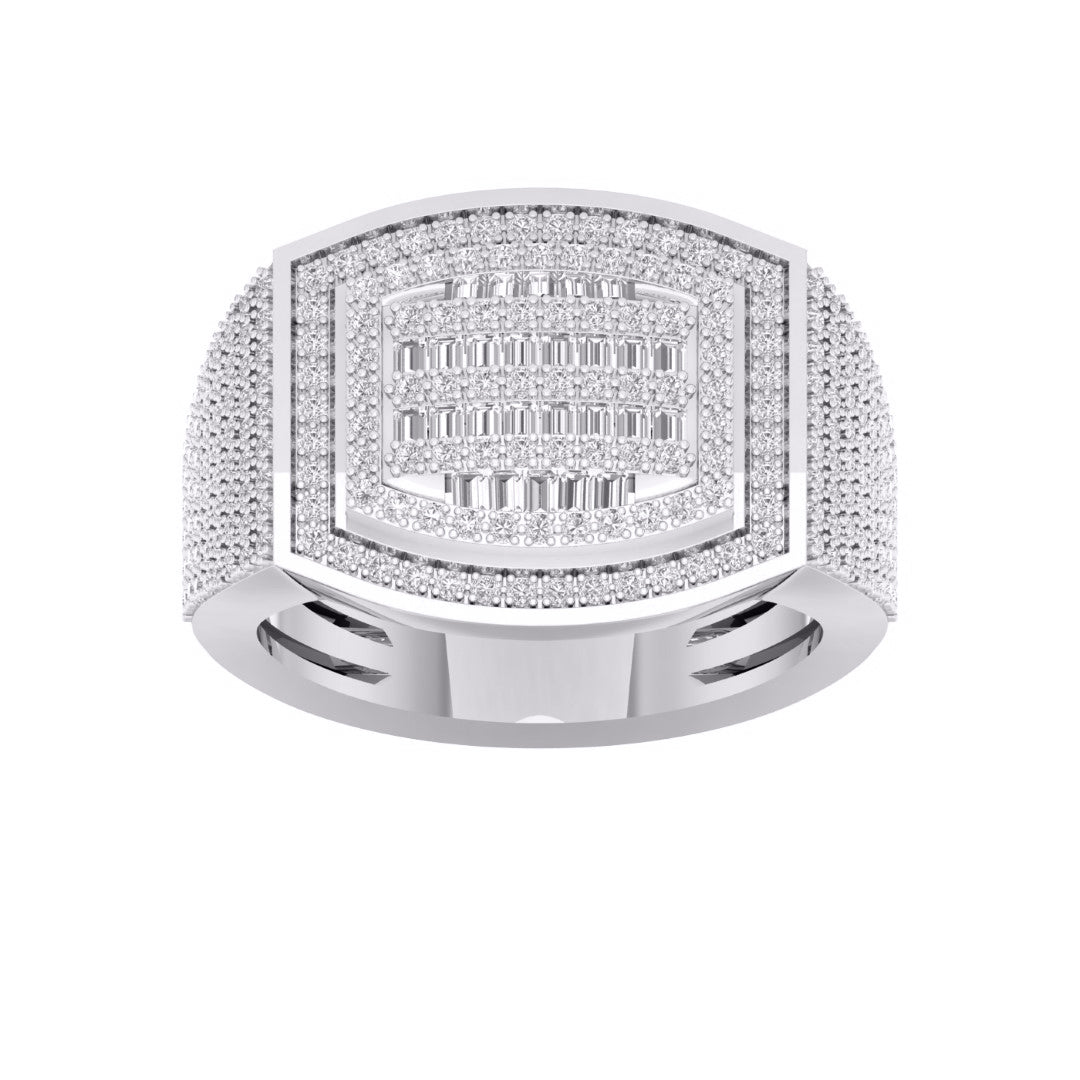 10 Karat White Gold 1.00 Carat Diamonds Classic Men's Ring-0327007-WG