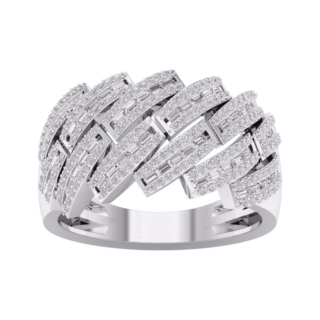 10 Karat White Gold 1.00 Carat Diamonds Fashion Men's Ring-0327012-WG