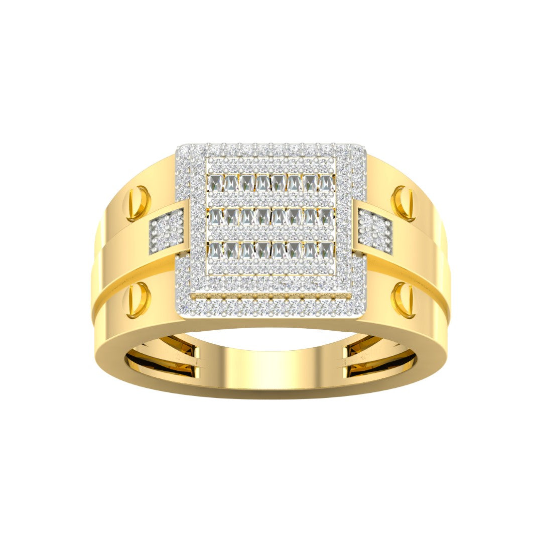 10 Karat Yellow Gold 0.50 Carat Diamonds Classic Men's Ring-0327025-YG
