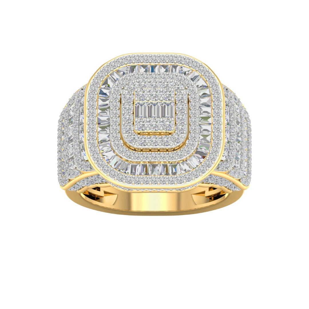 10 Karat Yellow Gold 2.00 Carat Diamonds Cushion Men's Ring-0327026-YG
