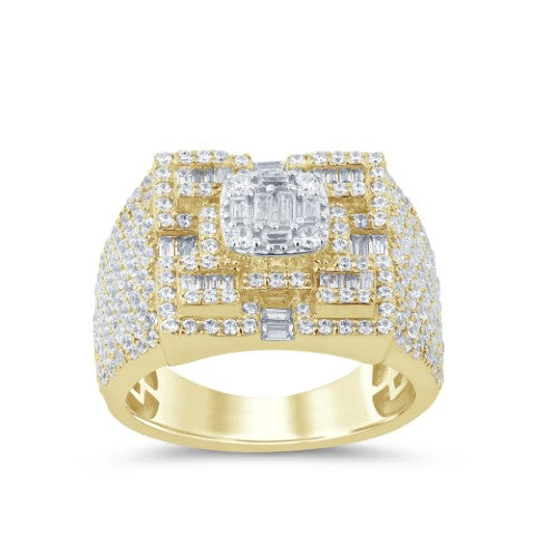 10 Karat Yellow Gold 2.75 Carat Diamonds Fashion Men's Ring-0329257-YG