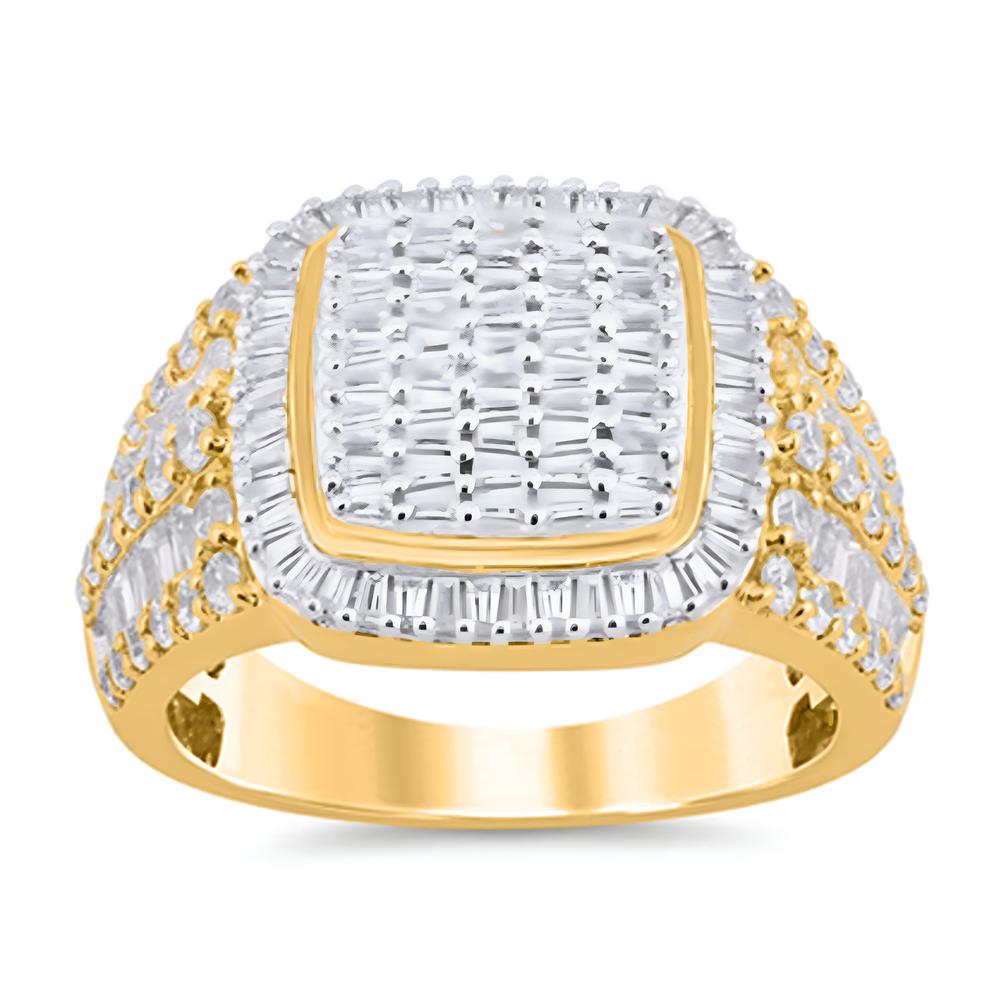10 Karat Yellow Gold 2.00 Carat Diamonds Designer Men's Ring-0329332-YG