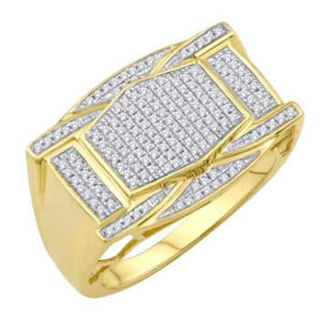 10 Karat Yellow Gold 0.50 Carat Diamonds Classic Men's Ring-0333280-YG