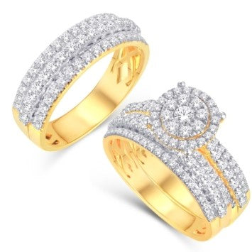 10 Karat Yellow Gold 2.00 Carat Diamonds Round Trio Set-0425824-YG