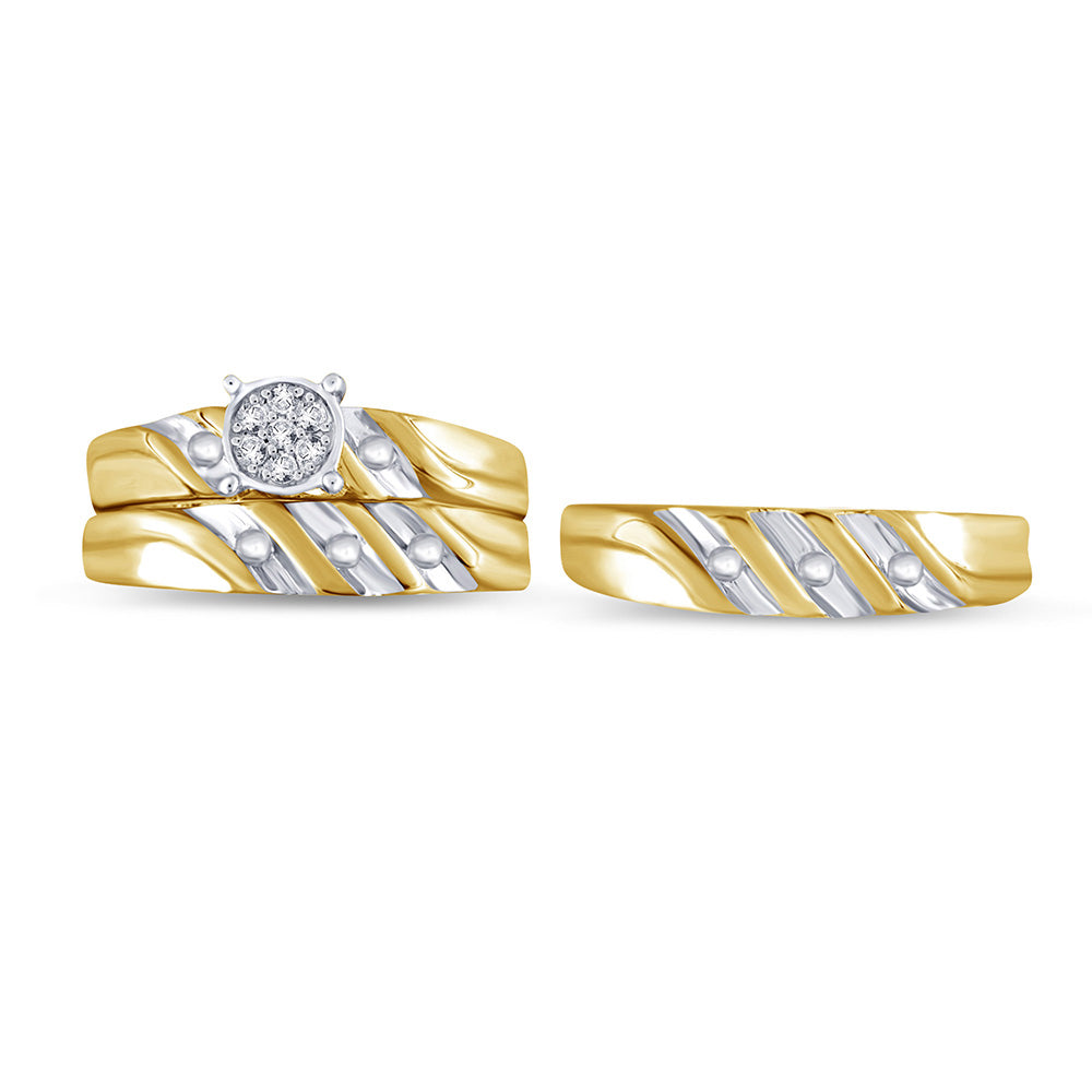 10 Karat Yellow Gold 0.05 Carat Diamonds Round Trio Set-0429008-YG