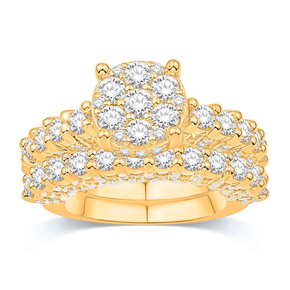 10 Karat All Yellow 2.95 Carat Diamonds Bridal Ring-0532695-ALY