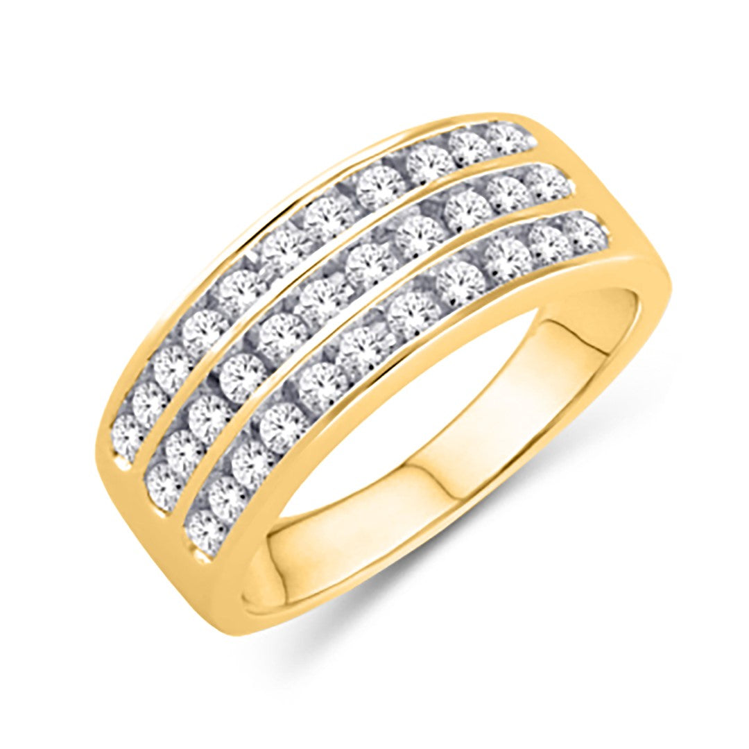 10 Karat Yellow Gold 1.00 Carat Diamonds Classic Men's Band-0625042-YG