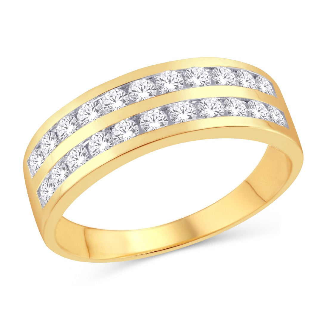 10 Karat Yellow Gold 1.00 Carat Diamonds Classic Men's Band-0625861-YG
