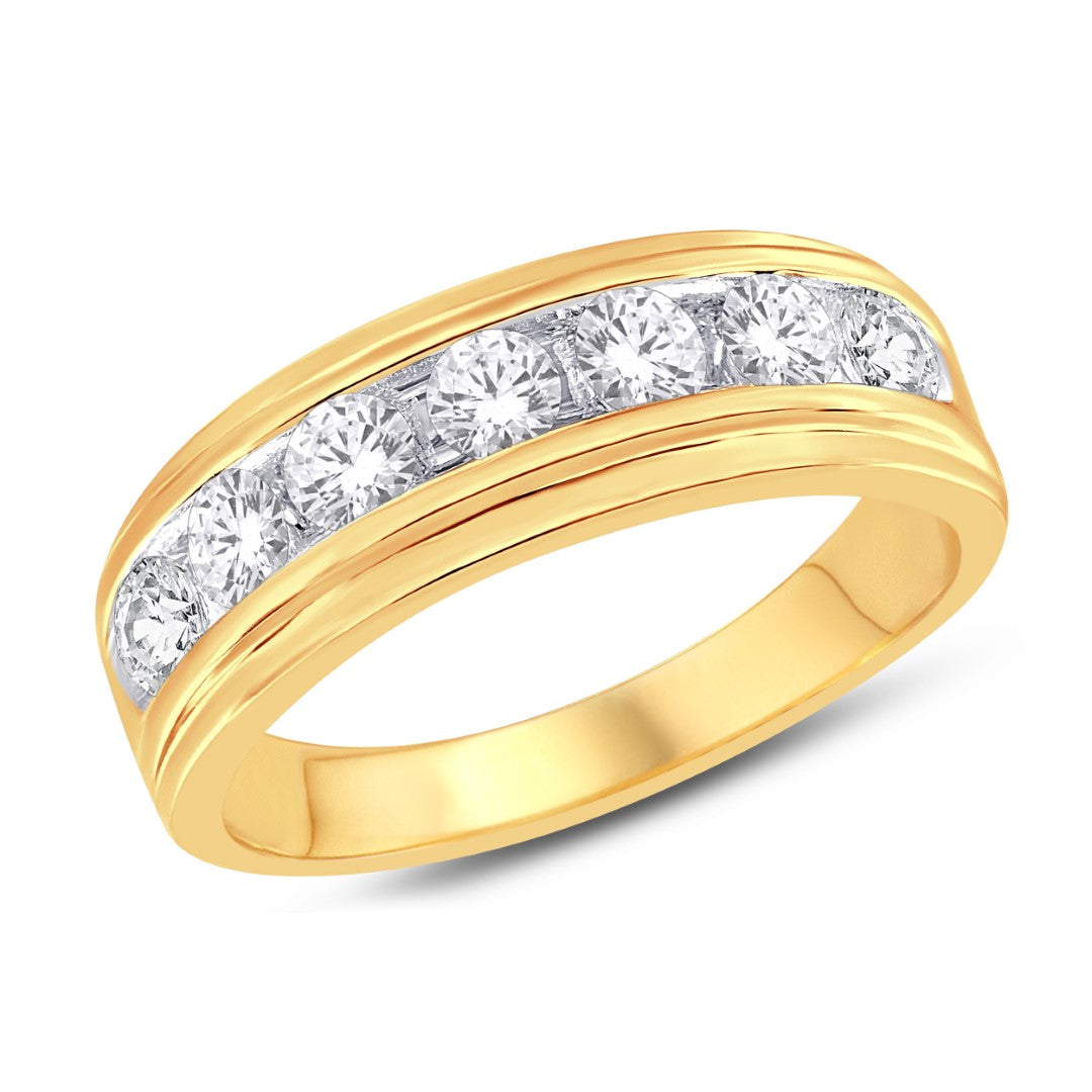 10 Karat Yellow Gold 0.25 Carat Diamonds Classic Men's Band-0625918-YG-L